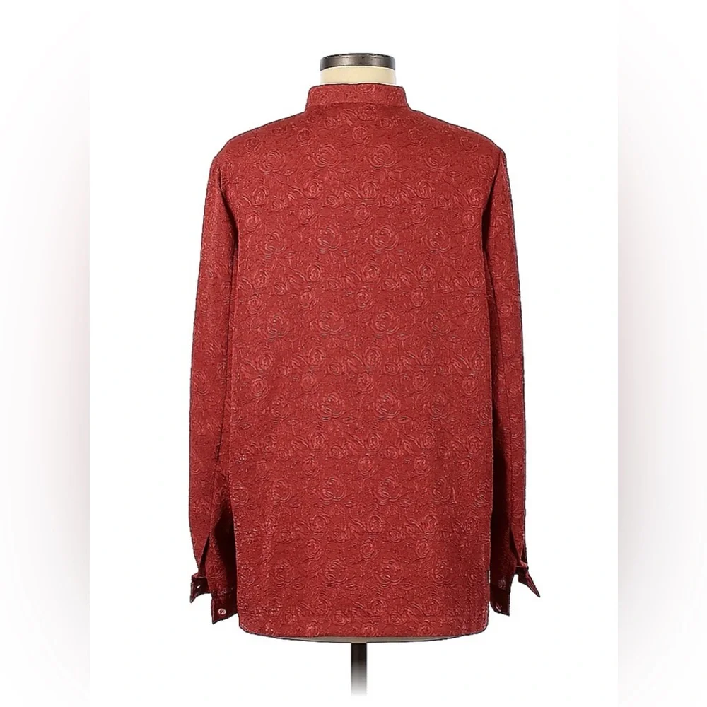 3/$10 Draper’s & Damon’s Long Sleeve Shirt / Blouse Medium Orange / Red - Picture 4 of 8